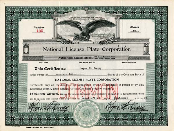 National License Plate Corporation